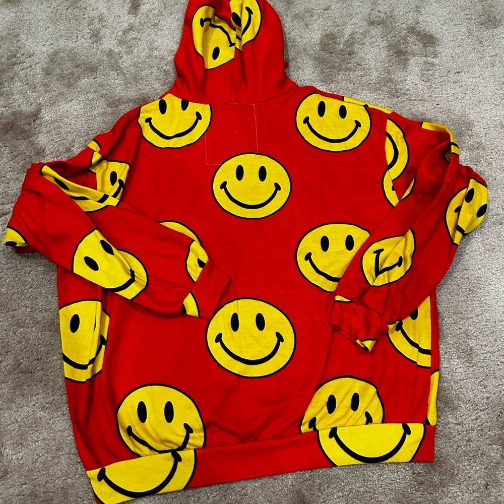 NWT Aviator Nation Red Smiley Repeat Hoodie and sweatpants Set - Picture 7 of 10